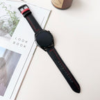 Seven-Line Tri-Star Buckle Pull Up Leather Watch Band