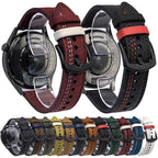 Seven-Line Tri-Star Buckle Pull Up Leather Watch Band