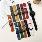 Seven-Line Tri-Star Buckle Pull Up Leather Watch Band