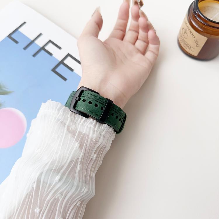Seven-Line Tri-Star Buckle Pull Up Leather Watch Band