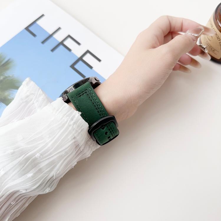 Seven-Line Tri-Star Buckle Pull Up Leather Watch Band