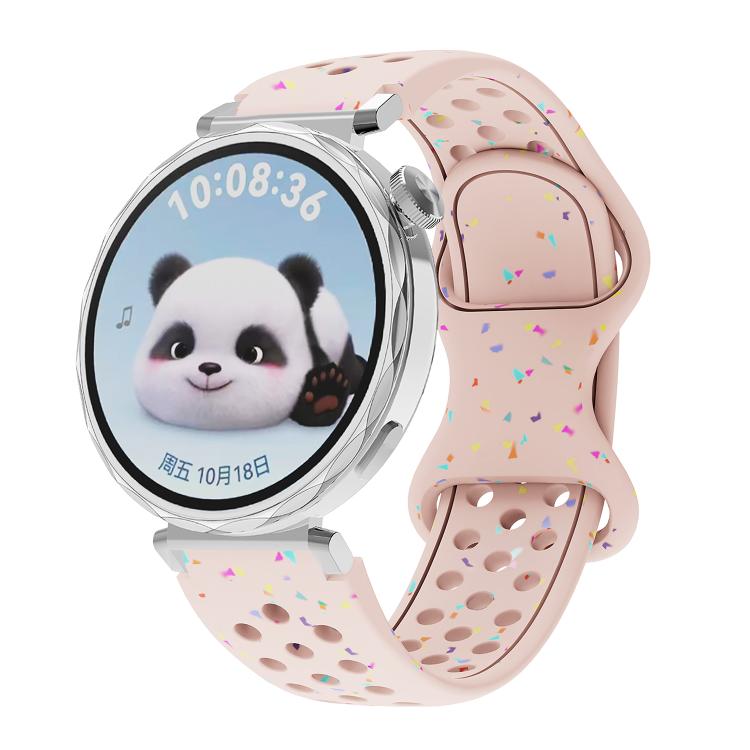 Eco-Friendly Granular Colorful Dots Silicone Watch Band — Blue Gray