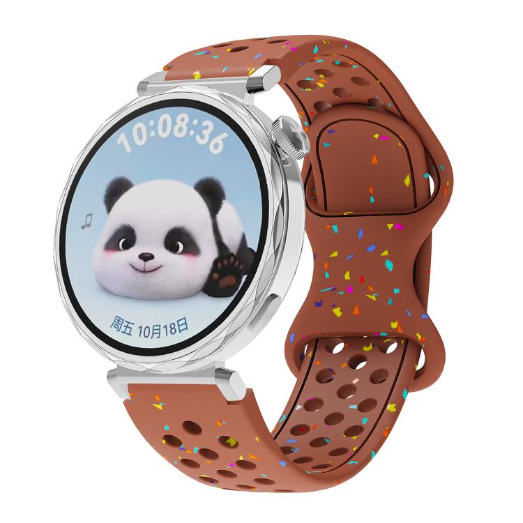 Eco-Friendly Granular Colorful Dots Silicone Watch Band — Smoke Purple