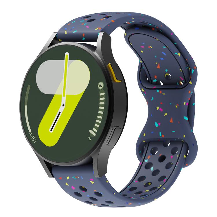 Eco-Friendly Granular Colorful Dots Silicone Watch Band — Black