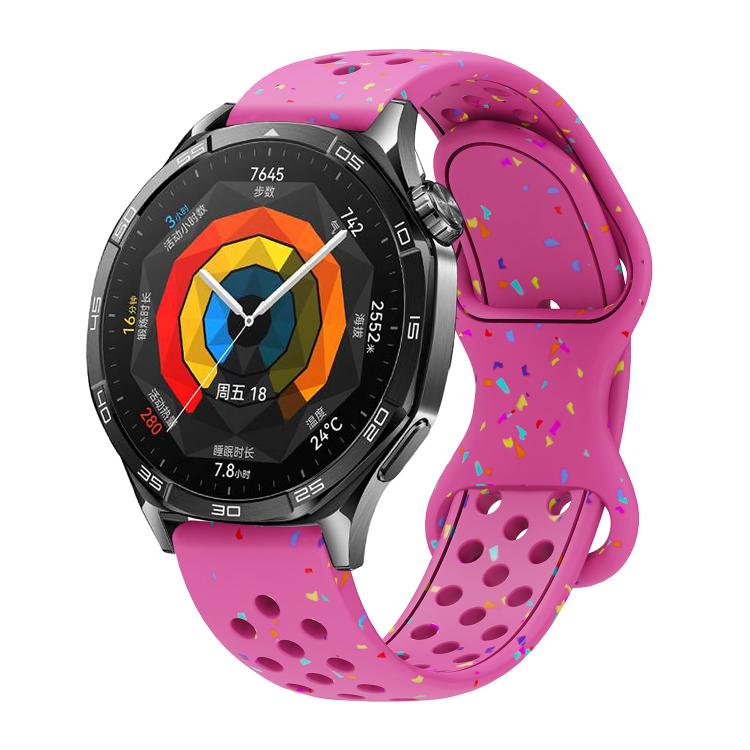 Eco-Friendly Granular Colorful Dots Silicone Watch Band — Light Pink