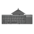 KF86 MAX Foldable Wireless Bluetooth-Compatible Keyboard With Touchpad + Leather Case