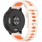 Two Color Reverse Buckle Striped Silicone Watch Band