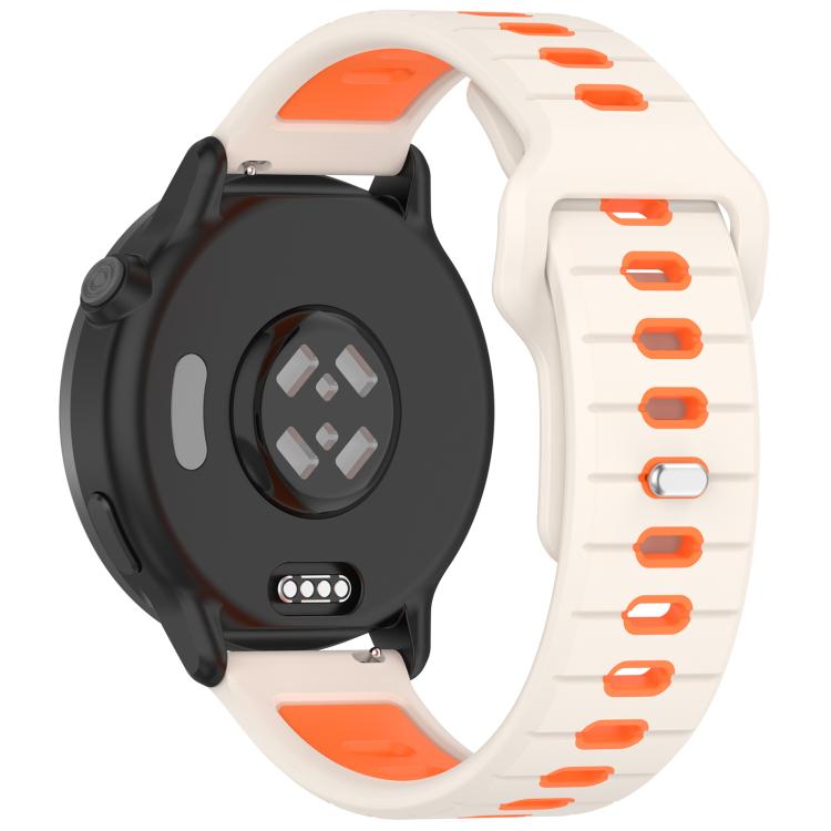 Two Color Reverse Buckle Striped Silicone Watch Band