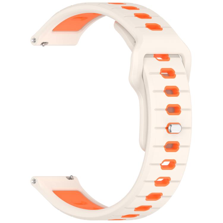 Two Color Reverse Buckle Striped Silicone Watch Band