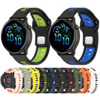 Two Color Reverse Buckle Striped Silicone Watch Band