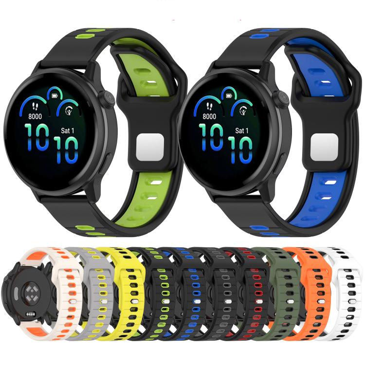 Two Color Reverse Buckle Striped Silicone Watch Band