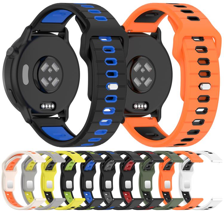 Two Color Reverse Buckle Striped Silicone Watch Band