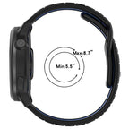 Two Color Reverse Buckle Striped Silicone Watch Band