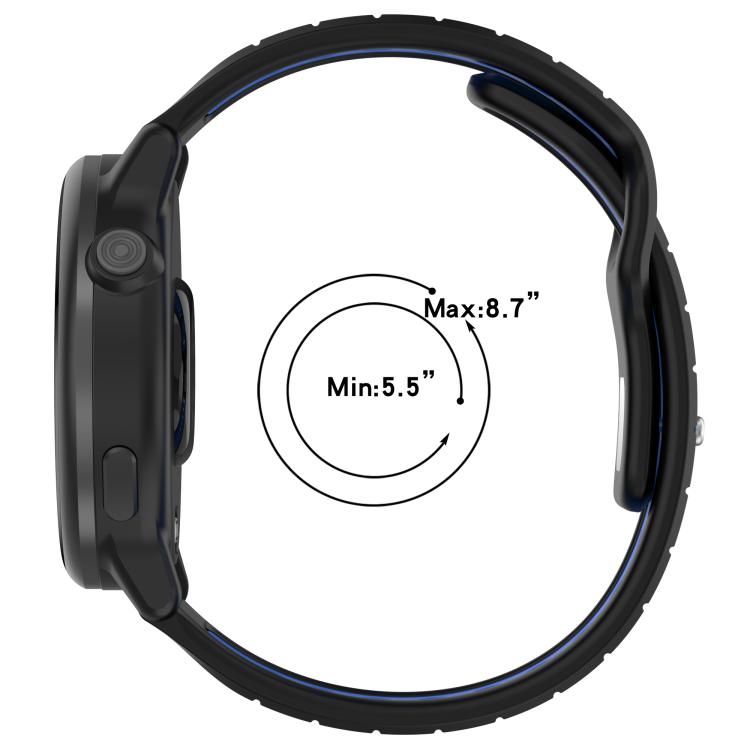 Two Color Reverse Buckle Striped Silicone Watch Band