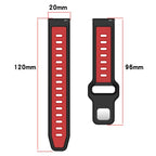 Two Color Reverse Buckle Striped Silicone Watch Band