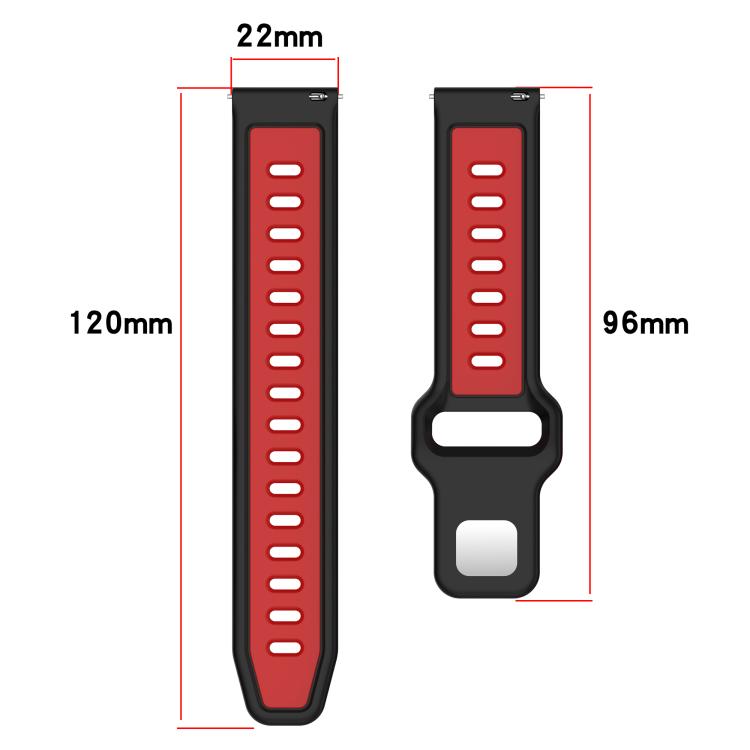 Two Color Reverse Buckle Striped Silicone Watch Band