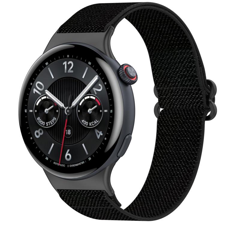 Ethnic Style Elastic Nylon Braided Watch Band — Black