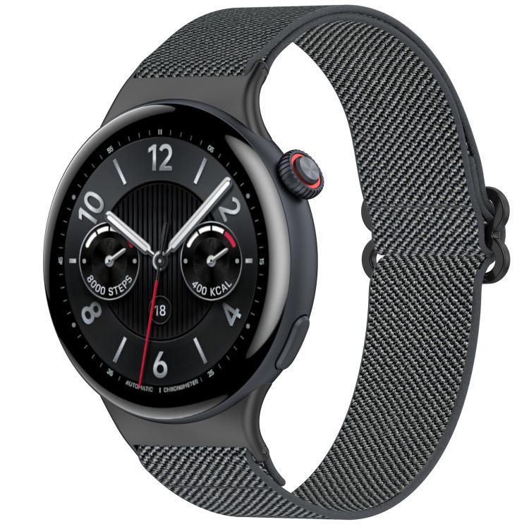 Ethnic Style Elastic Nylon Braided Watch Band — Dark Gray