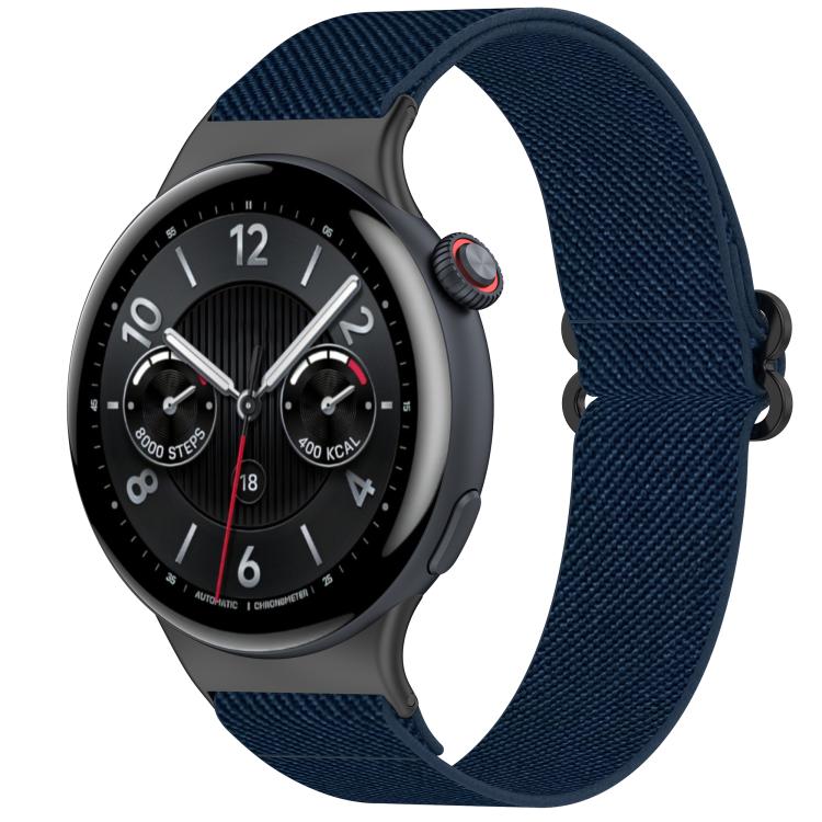 Ethnic Style Elastic Nylon Braided Watch Band — Midnight Blue