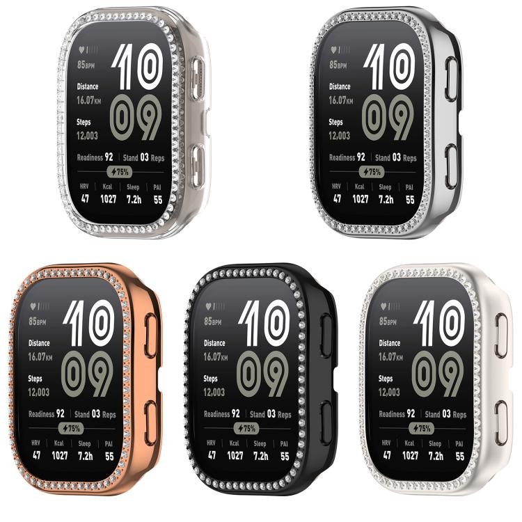 Single Row Diamond Half Coverage Hollow TPU Watch Protective Case