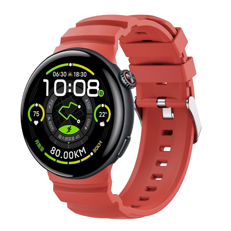 Solid Color Pin Buckle Sport Silicone Watch Band — Cloudy Blue