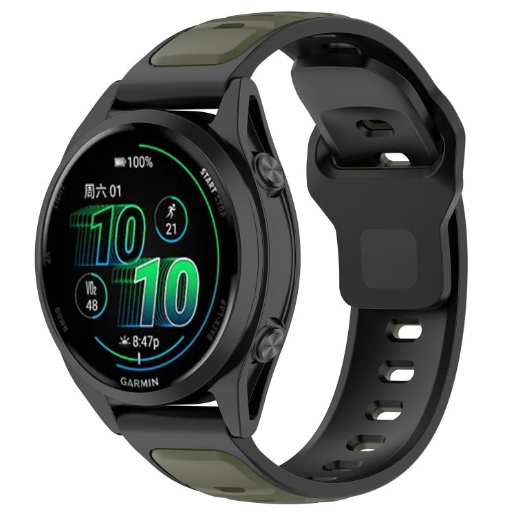 Reverse Buckle Two Color Silicone Watch Band — Orange Black