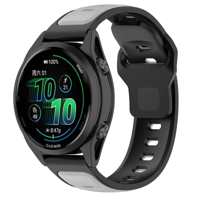 Reverse Buckle Two Color Silicone Watch Band — Midnight Black