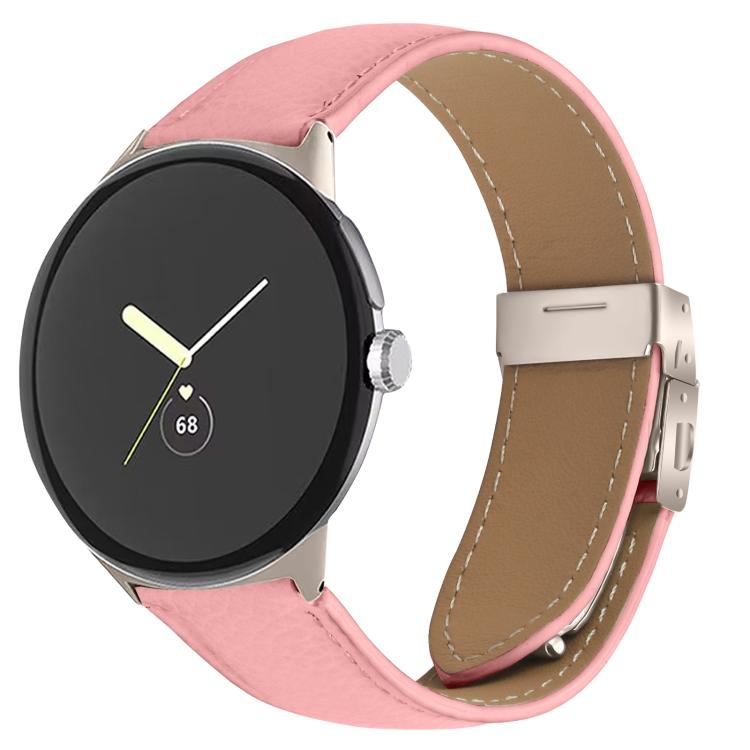 Lychee Texture Starlight Turtle Back Buckle Leather Watch Band
