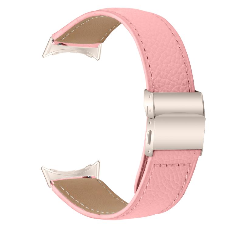 Lychee Texture Starlight Turtle Back Buckle Leather Watch Band