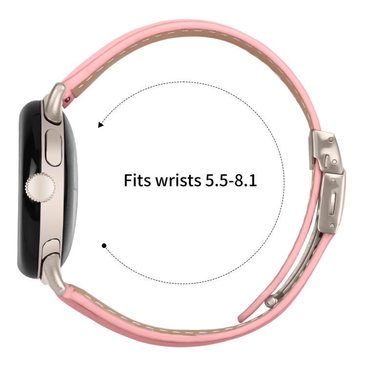 Lychee Texture Starlight Turtle Back Buckle Leather Watch Band