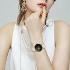 Lychee Texture Starlight Turtle Back Buckle Leather Watch Band