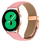 Lychee Texture Rose Gold Turtle Back Buckle Leather Watch Band