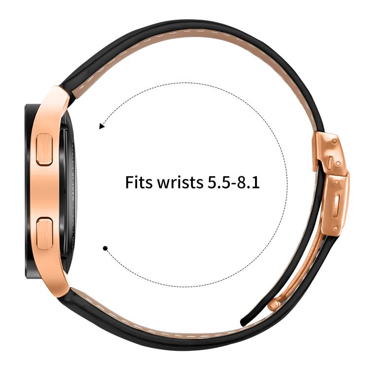 Lychee Texture Rose Gold Turtle Back Buckle Leather Watch Band