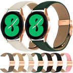 Lychee Texture Rose Gold Turtle Back Buckle Leather Watch Band