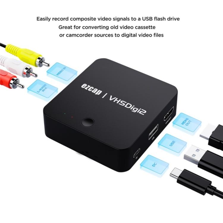 Video Capture Box VHSDigi2 AV Recorder VHS to MP4 Converter, Ezcap 181P — view 6