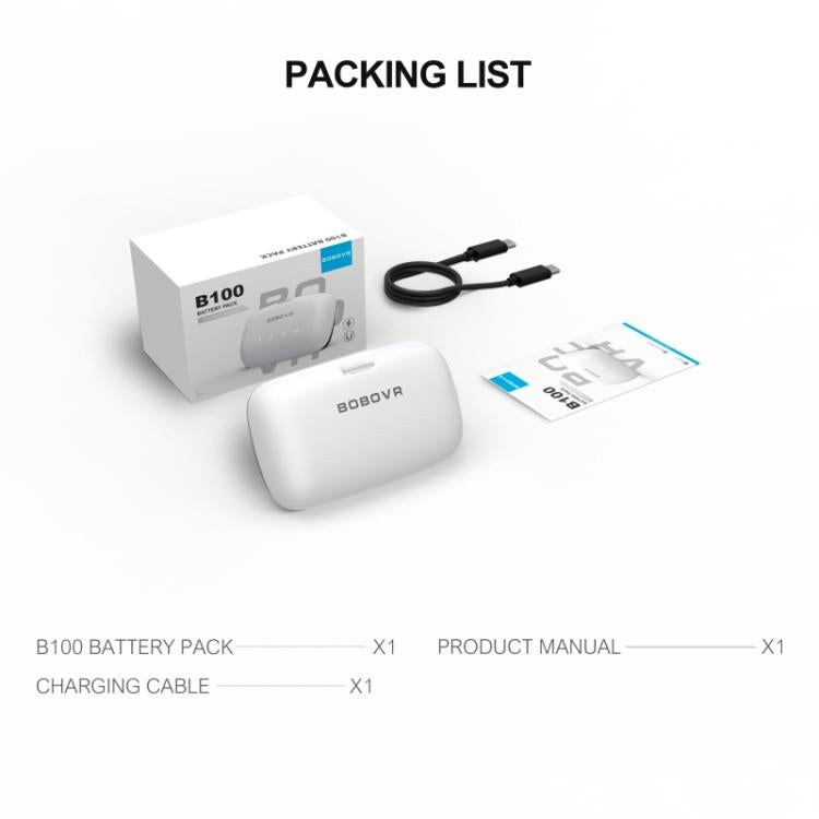 BOBOVR B100 For BOBOVR S3 Pro 10000mAh Replacement Battery VR Head Strap Accessory