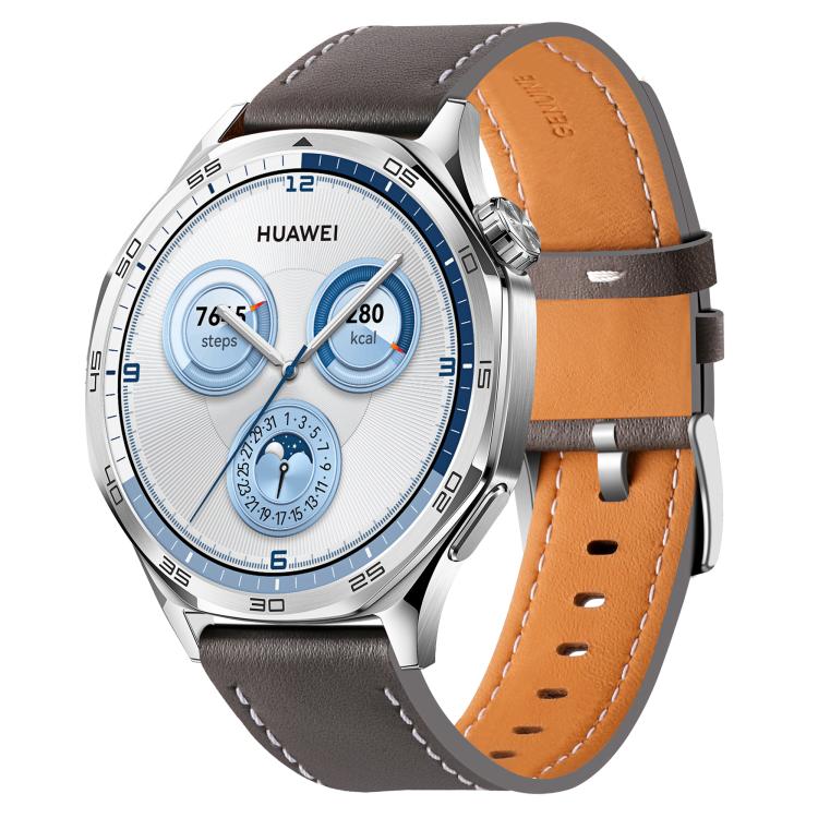 Quick Release Button Buckle Genuine Leather Watch Band — Gray