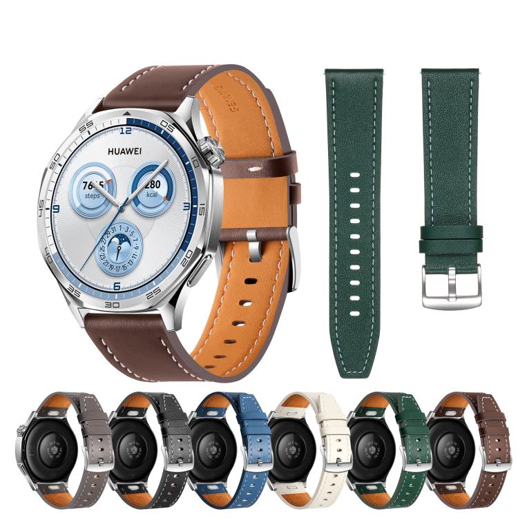 Quick Release Button Buckle Genuine Leather Watch Band