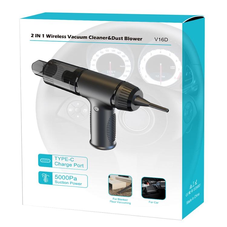 V16D 7 Nozzles 2 in 1 Car Vacuum Cleaner Powerful Suction Rechargeable Handheld Dust Blower