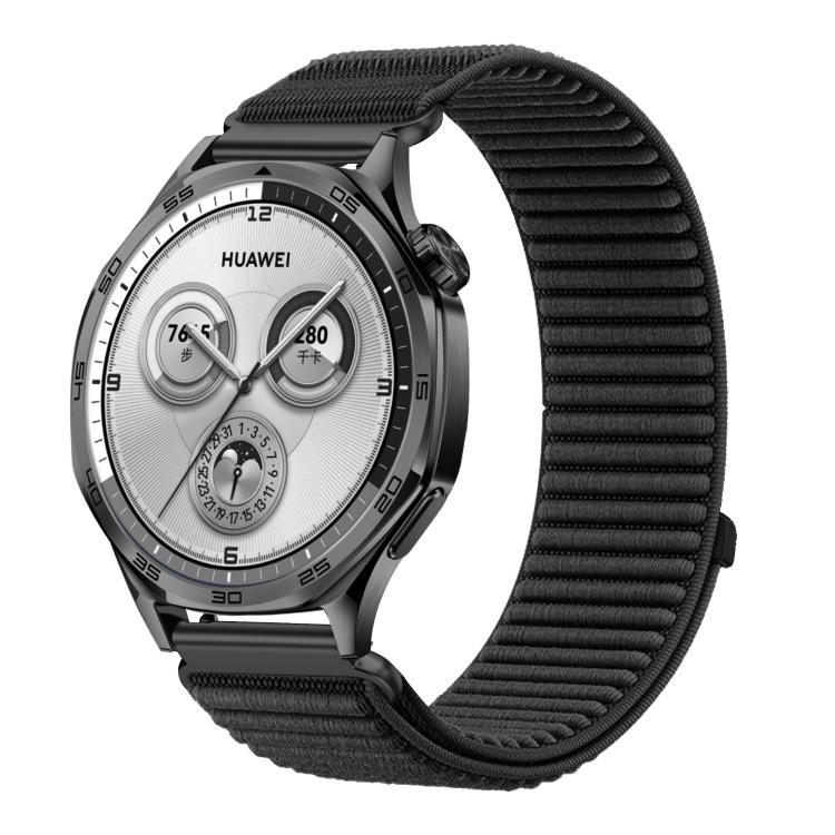Woven Nylon Hook And Loop Fastener Metal Interface Watch Band — Klein Blue