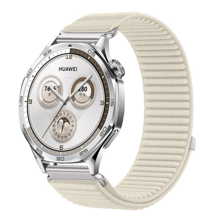 Woven Nylon Hook And Loop Fastener Metal Interface Watch Band — Terracotta