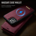CaseMe C49 MagSafe RFID Blocking Detachable Wallet Leather Phone Case