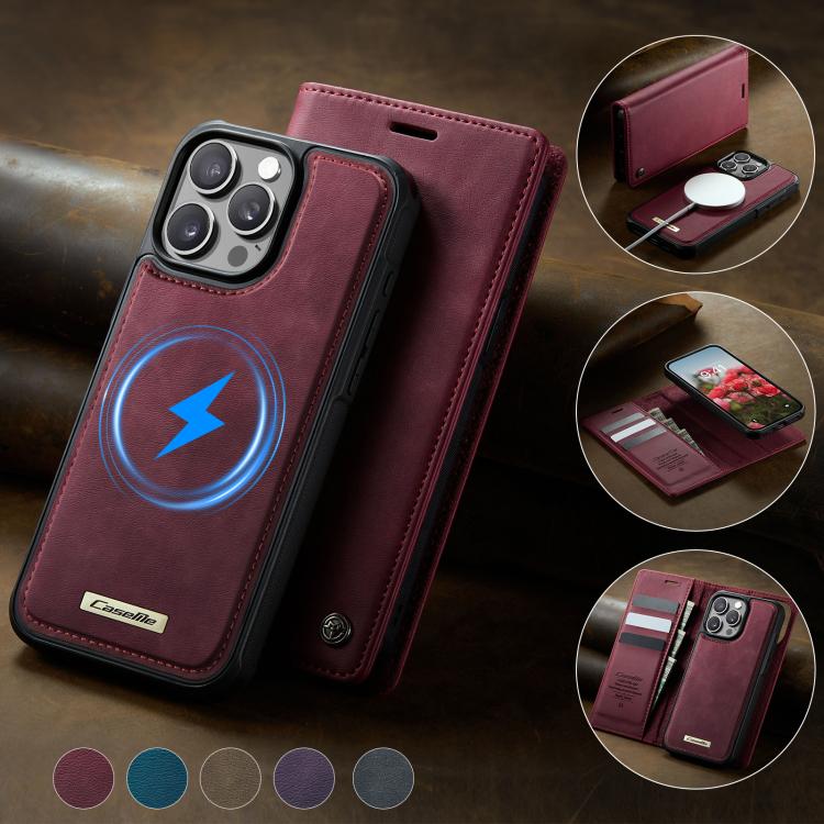 CaseMe C49 MagSafe RFID Blocking Detachable Wallet Leather Phone Case