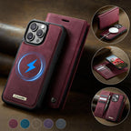 CaseMe C49 MagSafe RFID Blocking Detachable Wallet Leather Phone Case
