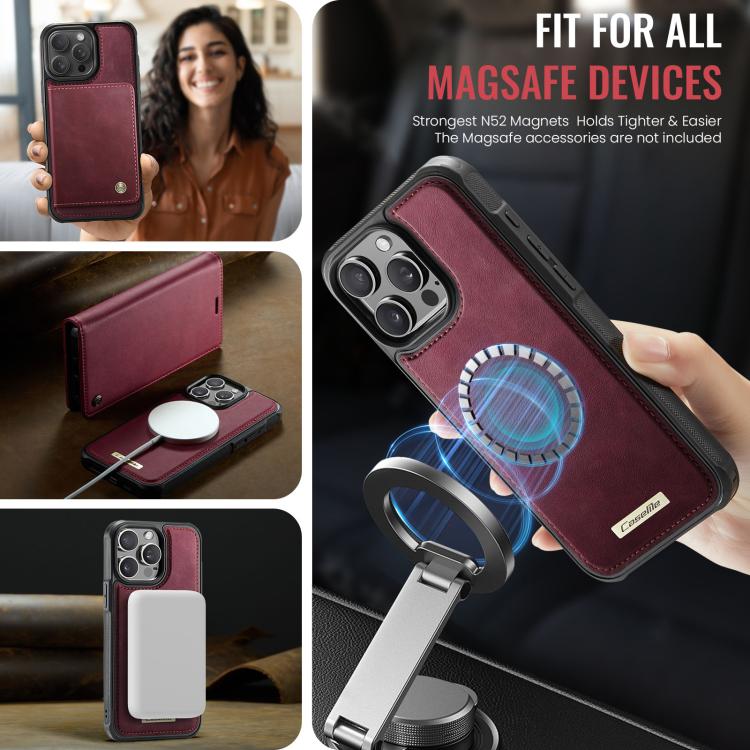 CaseMe C49 MagSafe RFID Blocking Detachable Wallet Leather Phone Case