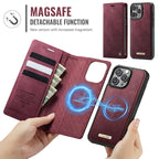 CaseMe C49 MagSafe RFID Blocking Detachable Wallet Leather Phone Case
