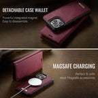 CaseMe C49 MagSafe RFID Blocking Detachable Wallet Leather Phone Case