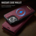 CaseMe C49 MagSafe RFID Blocking Detachable Wallet Leather Phone Case