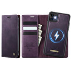 CaseMe C49 MagSafe RFID Blocking Detachable Wallet Leather Phone Case
