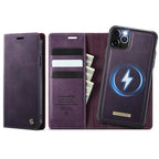 CaseMe C49 MagSafe RFID Blocking Detachable Wallet Leather Phone Case